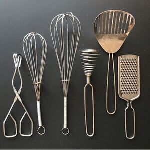 Vintage Variety Stainless Steel Kitchen Handheld Tools 6 Piece